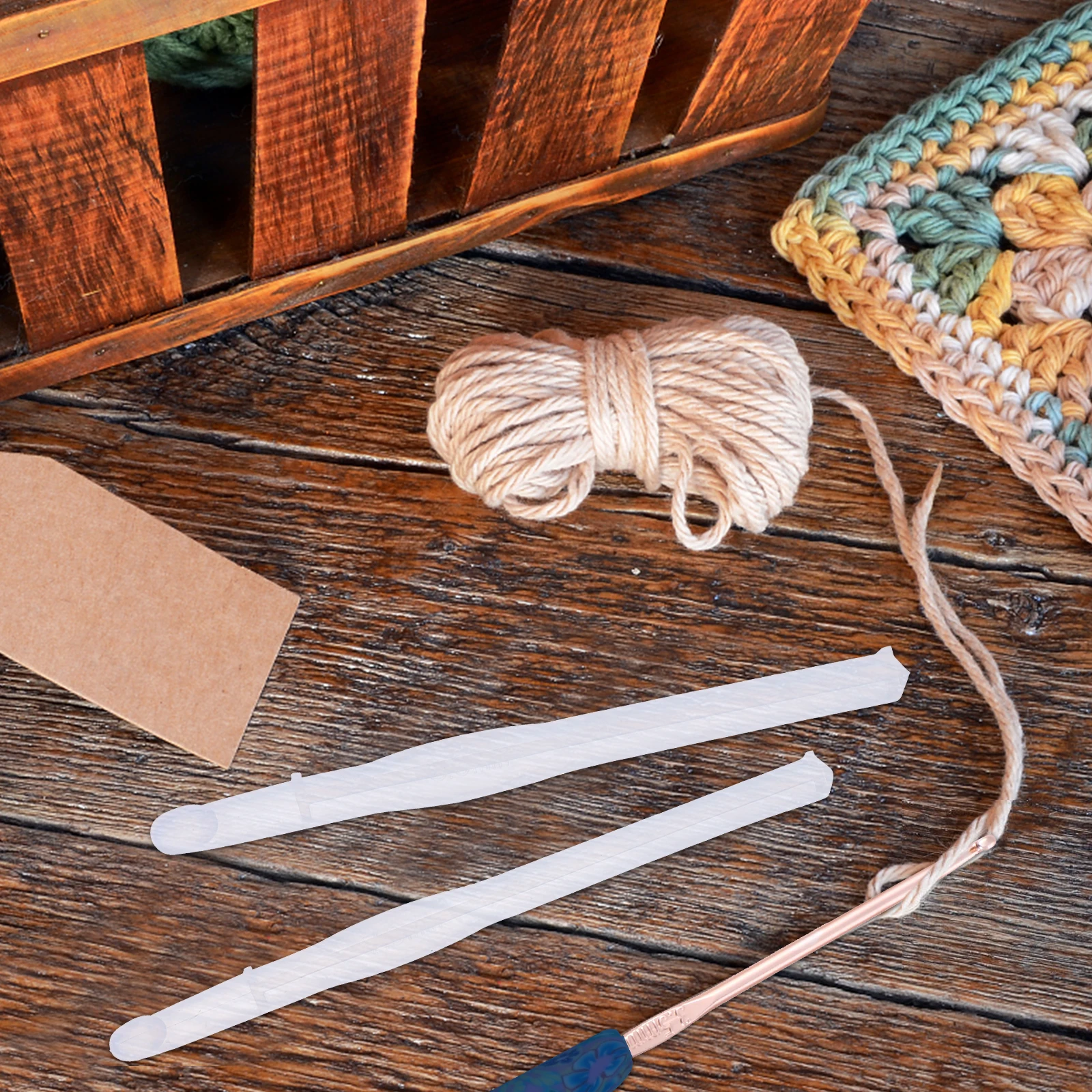 

10pcs Crochet Hook Mold Silicone Needle Molds for Epoxy Resin Crafts Flexible DIY Sewing Tool Mirror Finish Customizable Jewelry