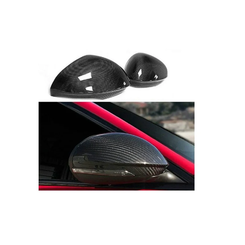 

NEW-Car Side Rearview Mirror Housing Cap Carbon Fiber Rearview Mirror Cover For Alfa Romeo Stelvio 2017 2018 2019 2020