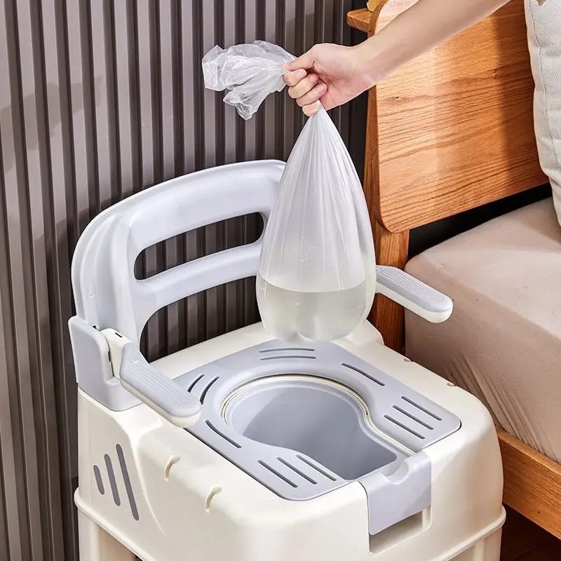 Home Furniture 2 in 1 Bedside Commode Chair Shower Seat Height Adjustable Toilet Chair with Shower Head Stand for Adults Seniors - view 4