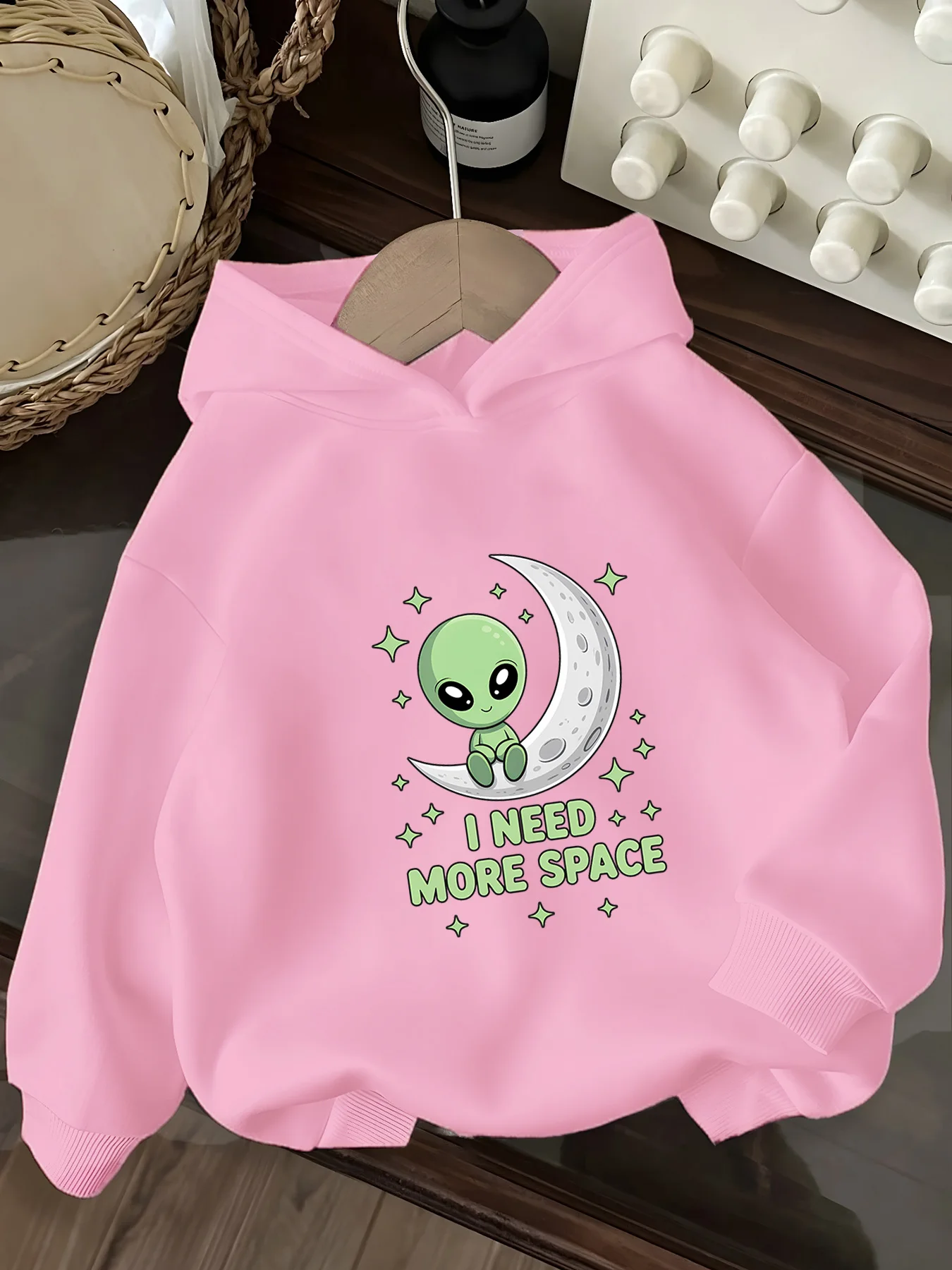 

printed girls hooded sweater children suitable for young girls and students boy party special clothing 120-160 cm