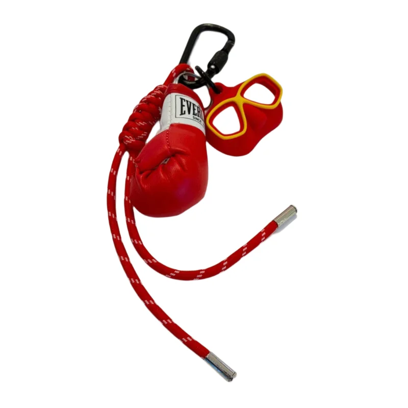 Scuba Diving Fin Keychain Cute Leather Boxing Gloves Keychain Silicone Pendant for Dive Club Members