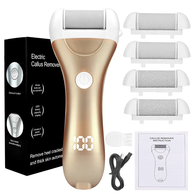 Portable Hot Electric Pedicure File USB Rechargeable Power Display Professional Foot Care Tools Dead Hard Skin Callus Remover