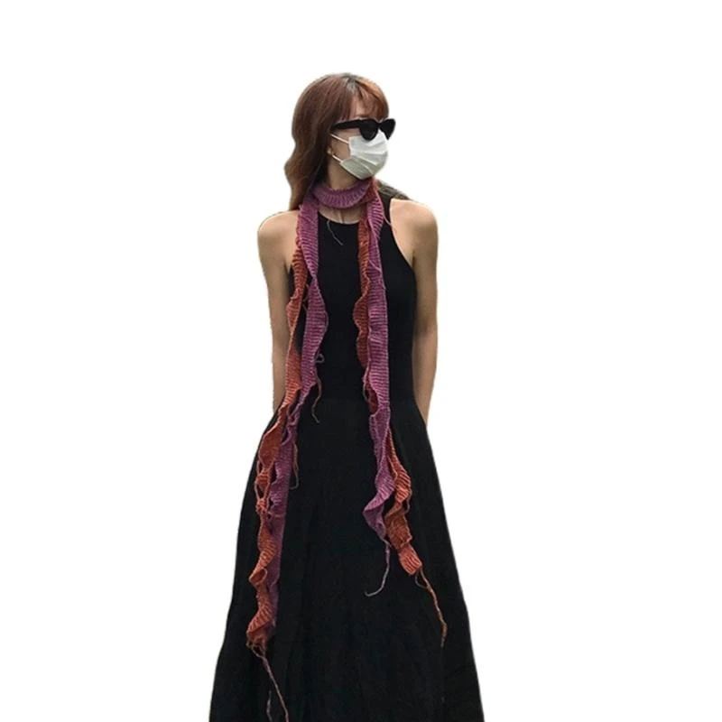 

5ASD Flounking Scarf для женщин с длинным худым ремнем галстук шарф шарф Y2K Girls