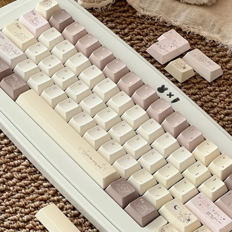 

Набор кастомных PBT-кейкапов с темой «Маленький ягненок», сублимационная печать, новый профиль Cherry, для механических клавиатур