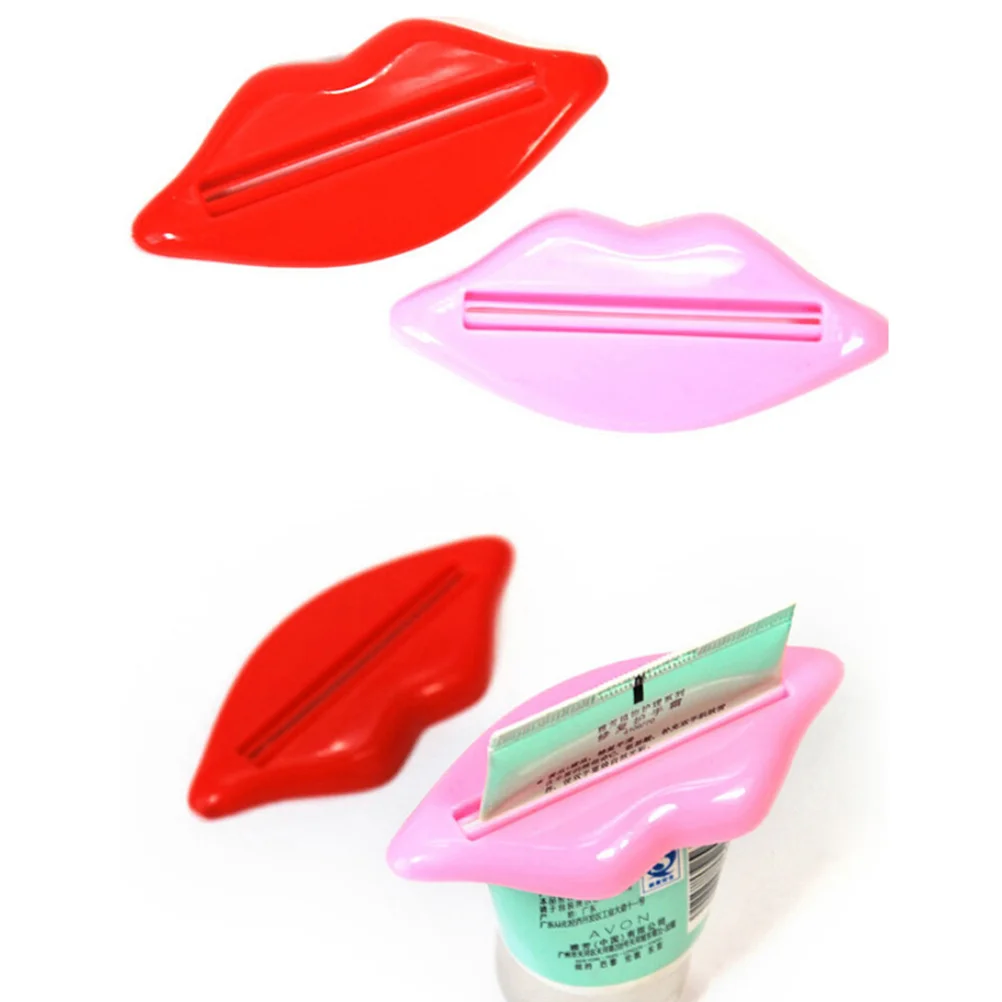 2pcs Lip Kiss Toothpaste Dispenser Tube Squeezer Multifunctional Squeezer for Toothpaste Cream Bathroom Accessories