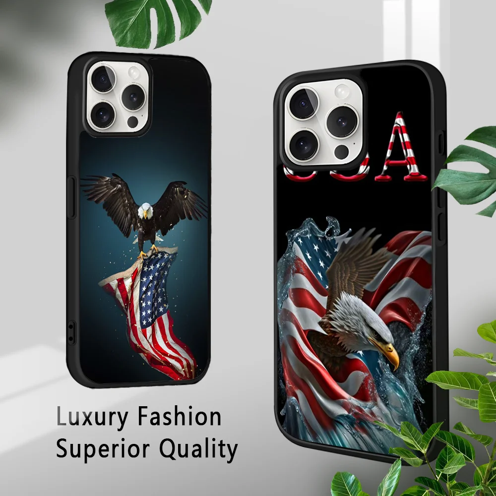 American USA Flag Phone Case For iPhone 16 15 14 13 12 11 Pro Xs Max Mini Plus Celulares Hard Funda