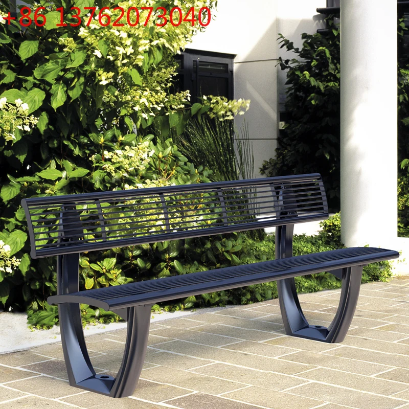 

Outdoor Vintage Antique Black Metal Public Park Bench Outside Street Bench Chair Garden Steel Iron Seat Bench For Parks