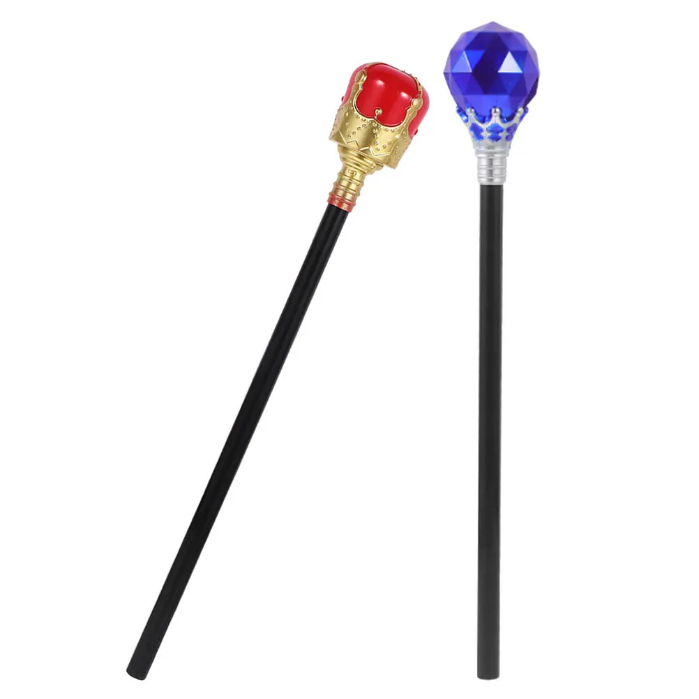 

2Pcs Halloween King Cane Prop Cosplay Royal Wand Decorative Cane for Costume Party Role Play Halloween Decor Supplies