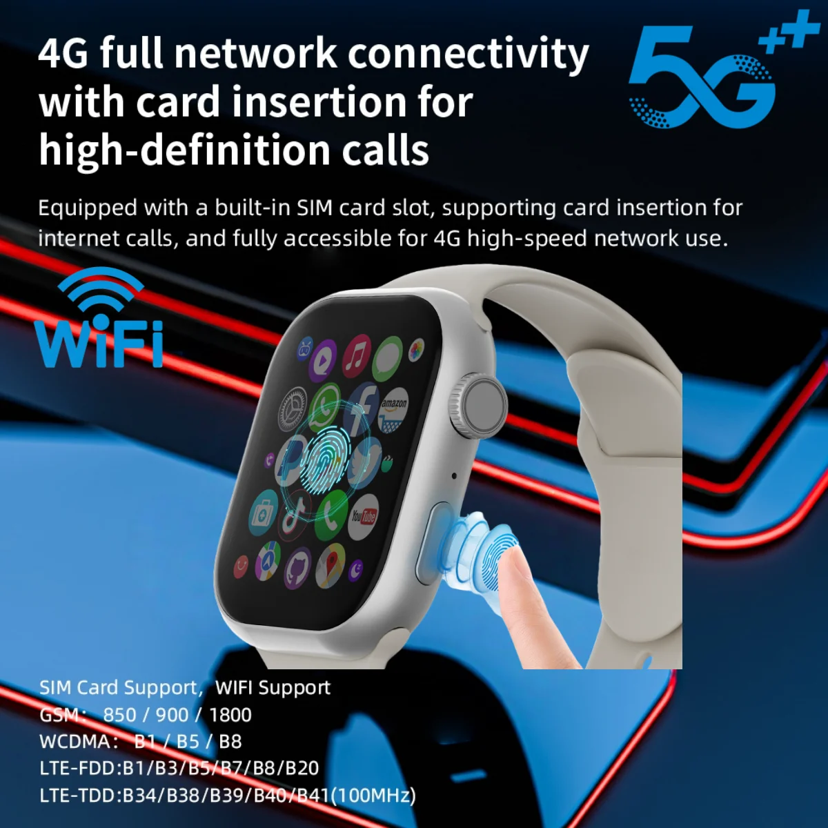 

5G LTE VP19 Pro Android 10.0 S11 Smart Watch 2.29'' AMOLED Display Smartwatch With 80W Pull-out Camera Face/Fingerprint Unlock