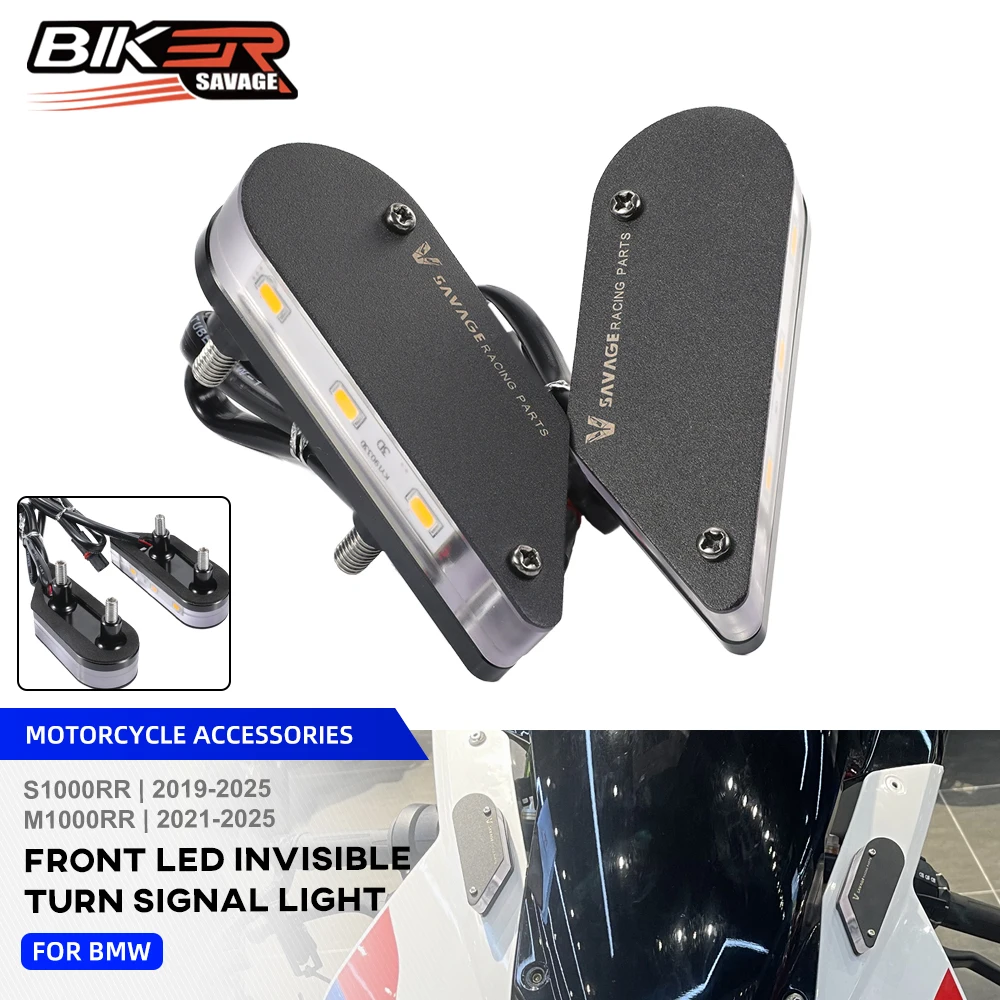 2025 M1000RR Invisible Turn Signal For BMW S1000RR M1000RR 2021-2024 Motorcycle Accessories LED Indicator Blinker Mirror Plate
