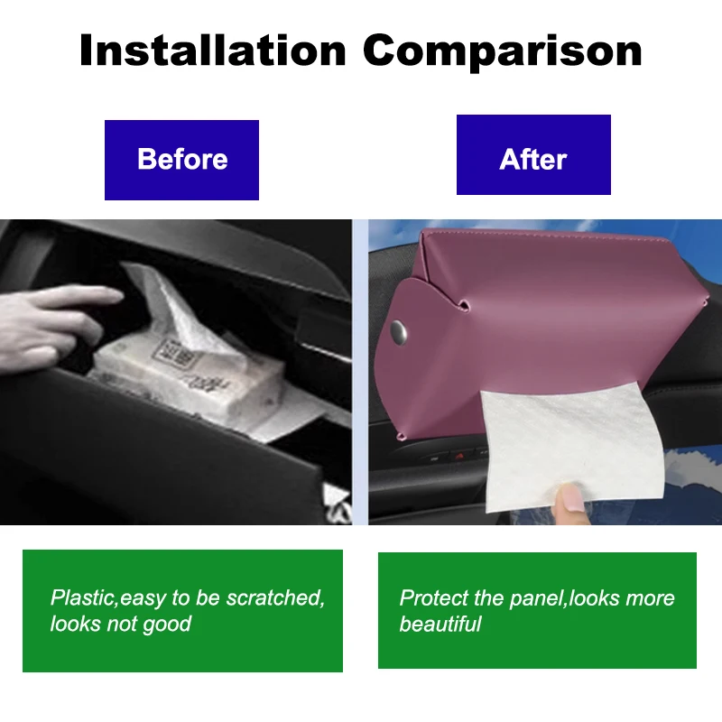 For Xiaomi YU7 2025 2026 Car Mounted Tissue Box Suspend Hanging Roof Sunroof Storage Paper Bag Nappa Leather Accessories