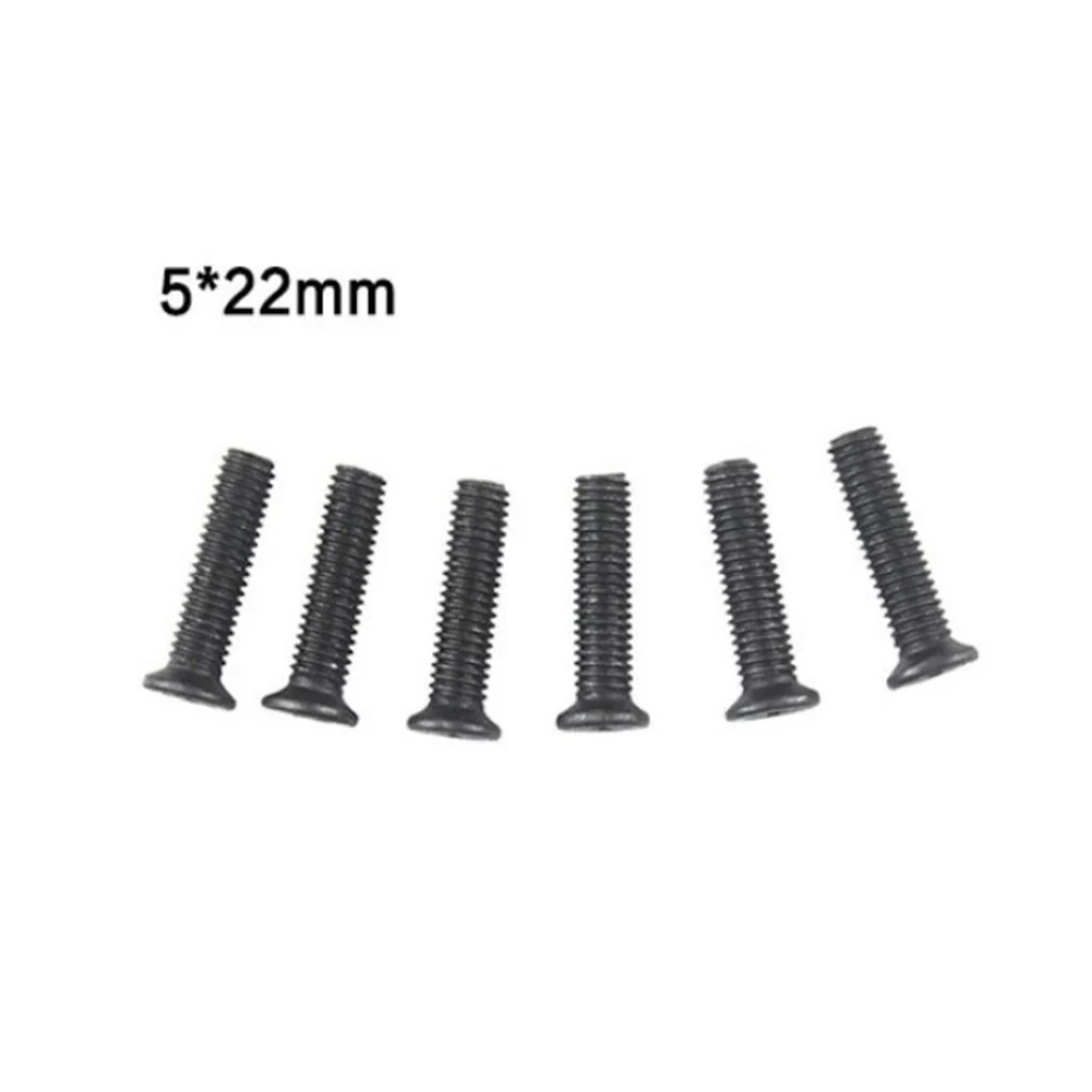 6 Pcs Machine Metal Screw M5*22mm/M6*22mm Left Hand Thread for UNF Drill Chuck Flat Countersunk Screw Adapter Accessories