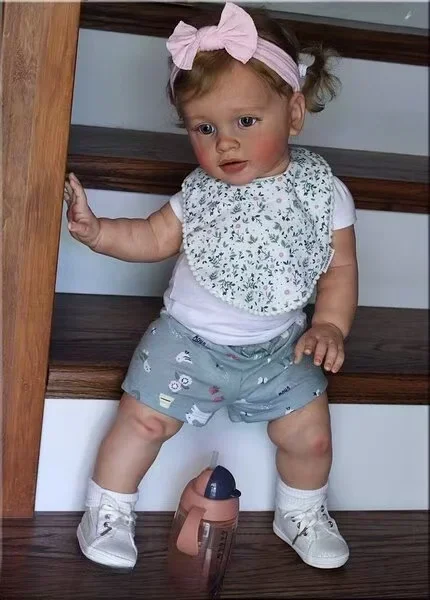 St.Store Fornitura limitata personalizzata da 26 pollici Reborn Baby Pippa con capelli radicati a mano Bambola già finita con abito diverso