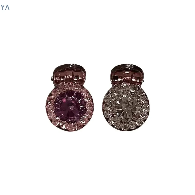2/4 Stück Mini Runde Strass-Haarklammer Retro Zirkon Haarspangen für Frauen und Mädchen Kleine Haarklammern Haaraccessoires ﻿