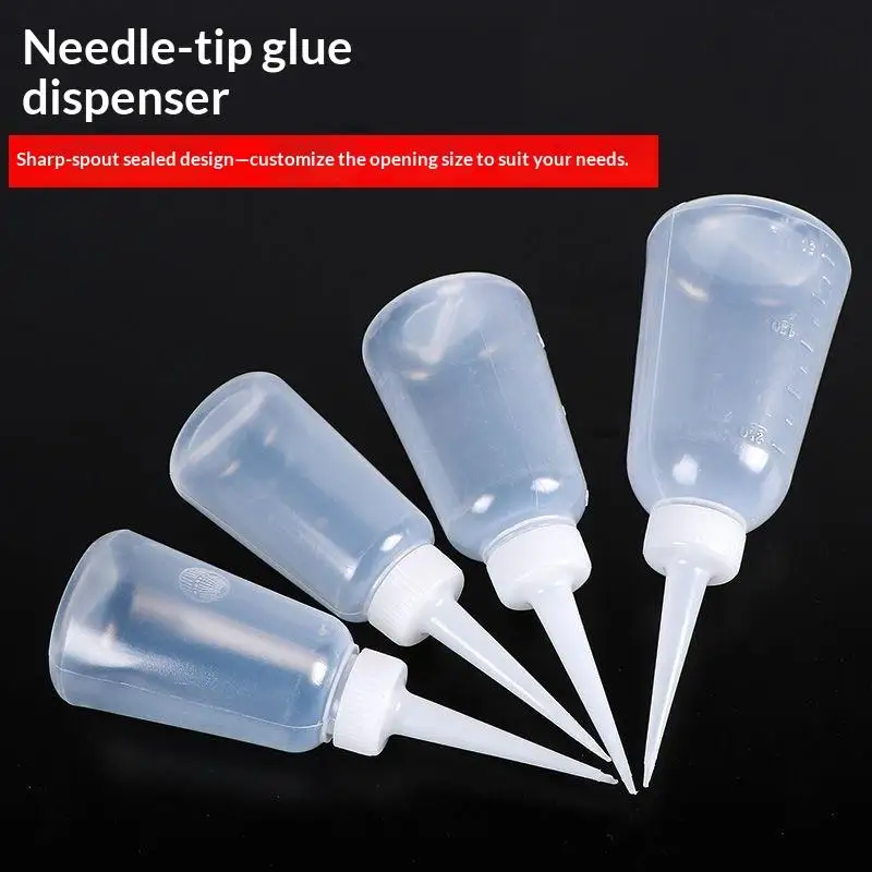 5Pcs Durable Empty Plastic Squeeze Bottles Clear Blunt Tip Needle Dropping Nozzle for Oil Glue Craft Projects