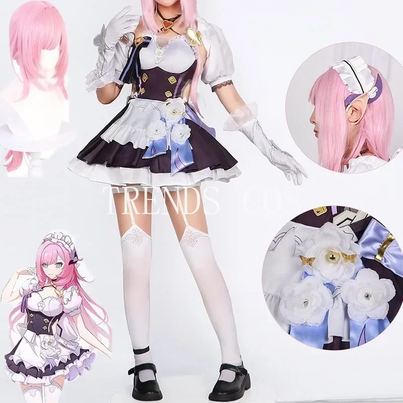 

Elysia maid cosplay sexy costume wig dress for Halloween party game cos outfits Elysia cosplay full set Comic