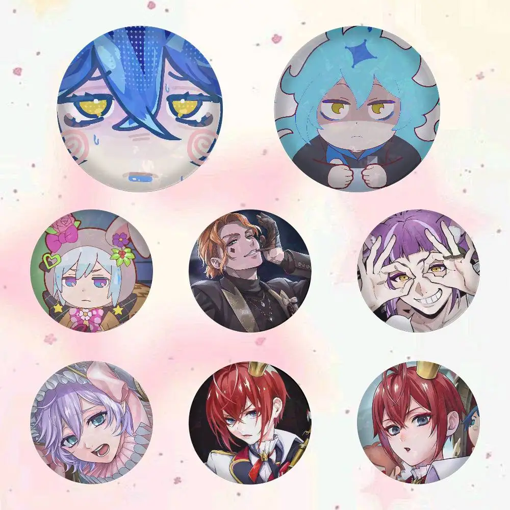 Cartoon Game Twisted Wonderland Badge On Backpack Accessories Manga Icons Pins Round Cartoon Brooch For Clothes Bag Decor Gifts