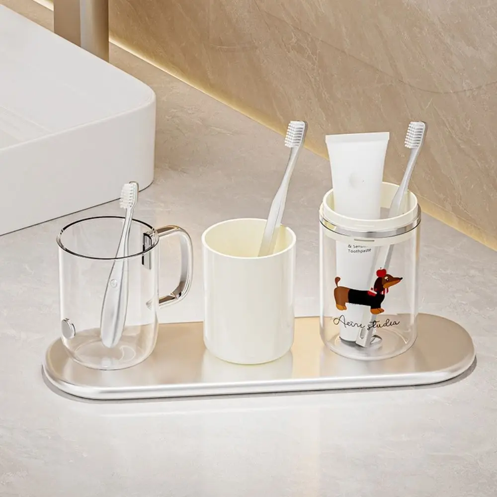 

Dental Cup Transparent Toothbrush Storage Box Plastic Dustproof Mouthwash Cup Cartoon Tooth Cup Office
