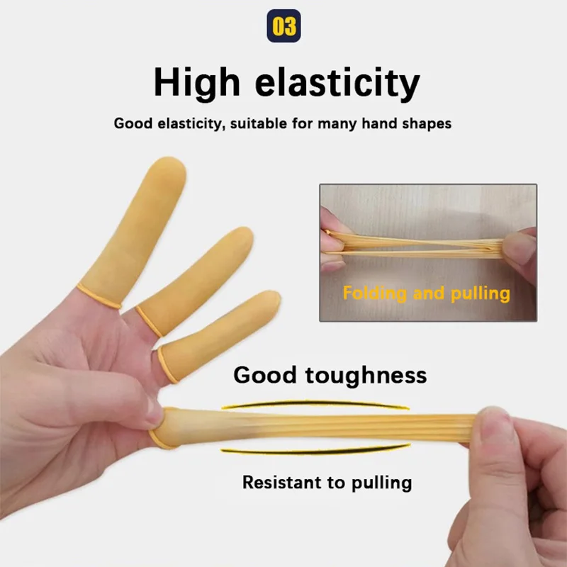 Disposable Rubber Gloves, Latex, Fingertip Protective Gloves, Anti-slip, Anti-static, Five Finger Gloves, Thumb Sleeves image 6