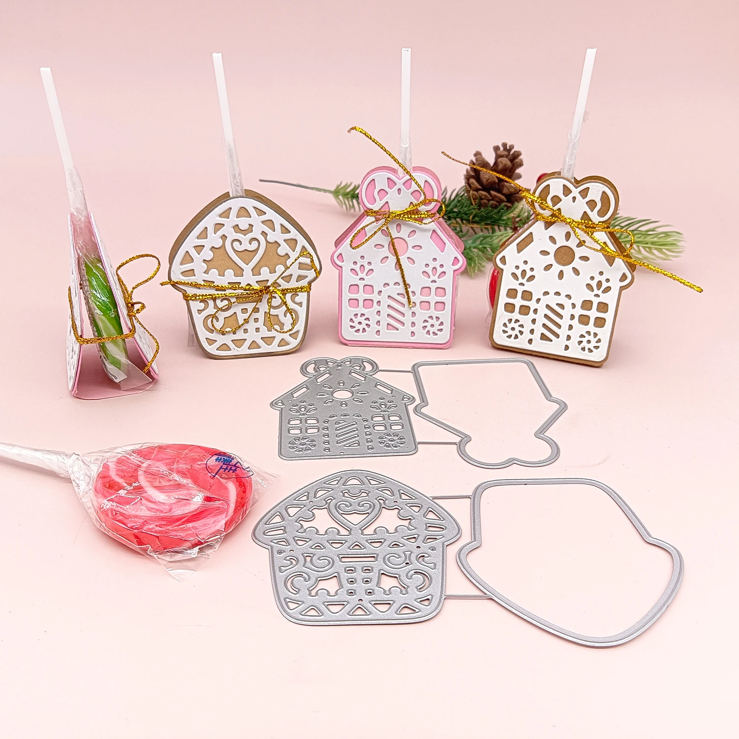 Alinacutle Metal Cutting Dies Cut Christmas Biscuits House Etched Scrapbooking Paper Craft Handmade Album Card Punch Art Knife