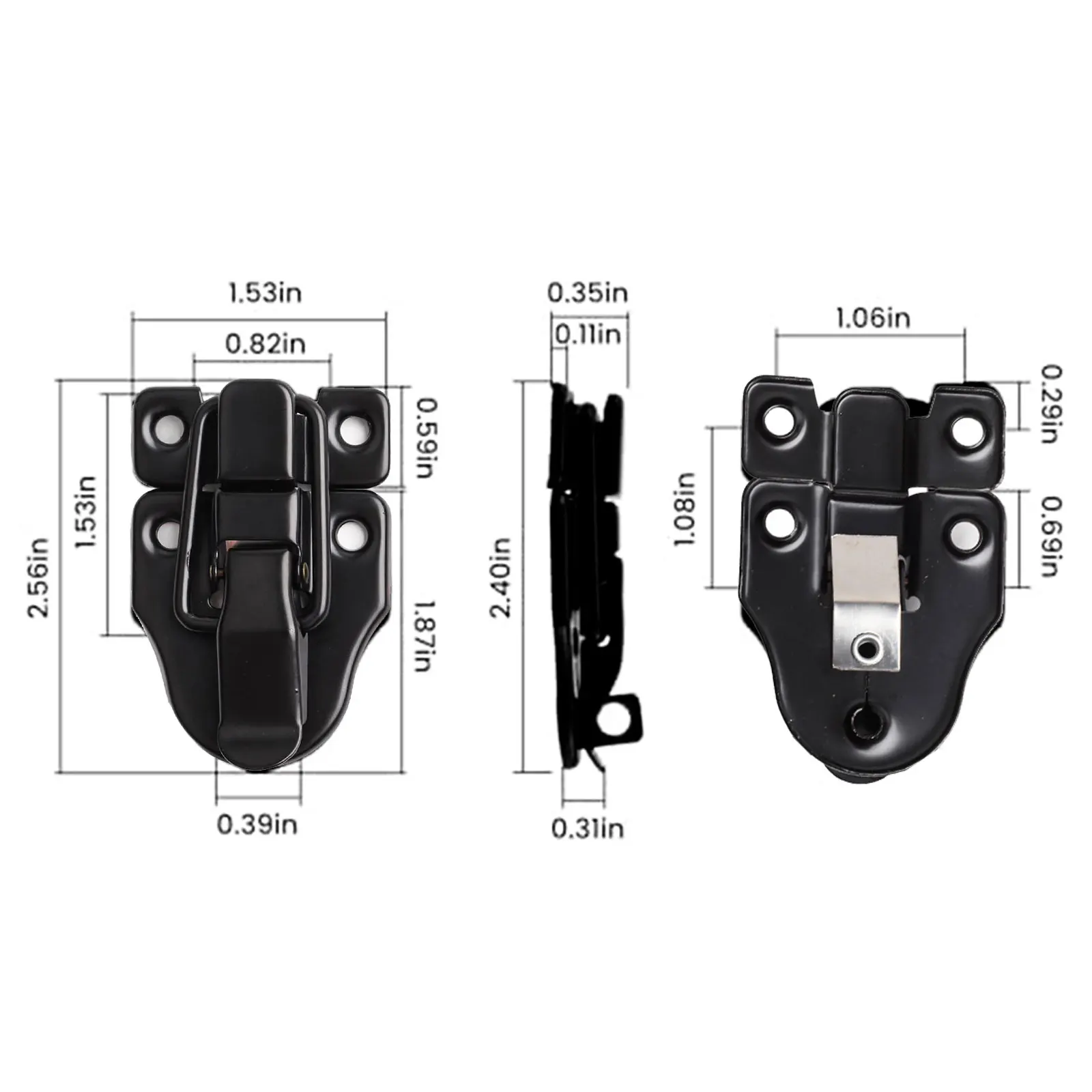 Cabinet Locks Black Classic Duckbill Locks Anti-rust Black Coating Easy Installation Hardening Screws For Cabinets