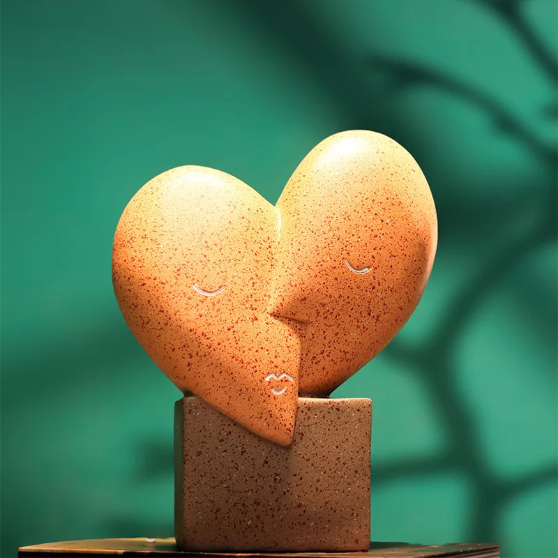 Chucherías artísticas con forma de corazón para el hogar, sala de estar, decoración de escritorio, artesanías de resina, regalos para el día de la madre