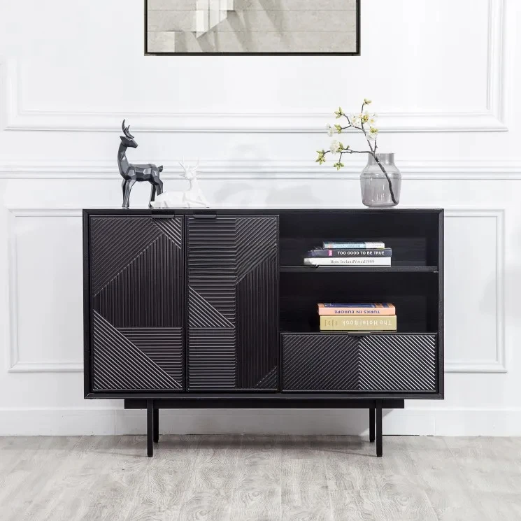 Italian side cabinet black paint creative Nordic locker home living room bedroom furniture