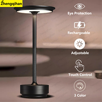 Classic Touch Sensor LED Table Lamp Rechargeable Cordless Desk Lamp 3 Color Adjustable Temperatures Modern Style LED Night Light
