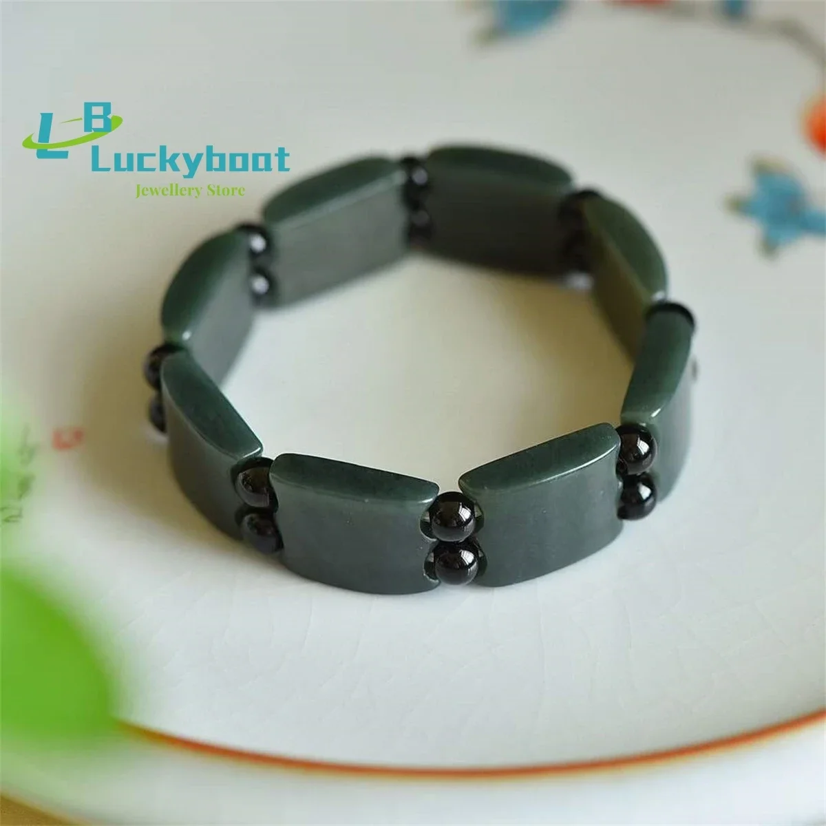 

Натуральный Hetian Qingyu прямоугольный блок Wushi брендовый браслет простой и персонализированный модный универсальный для мужчин и женщин