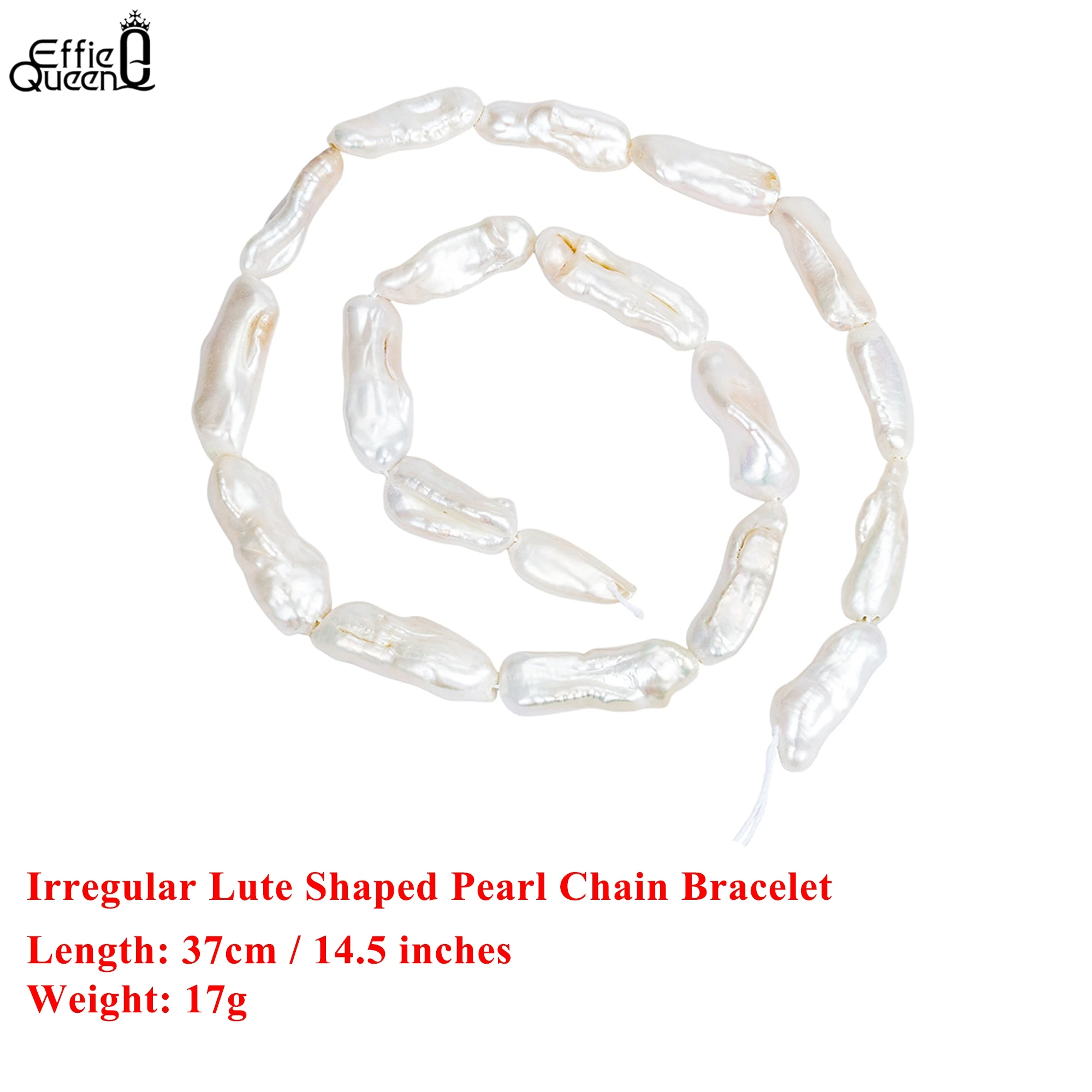 

EFFIE QUEEN 7x11mm Natural Freshwater Pearl Baroque Strand Beads for Jewelry Making DIY Bracelet Necklace Accessories Gift PP2