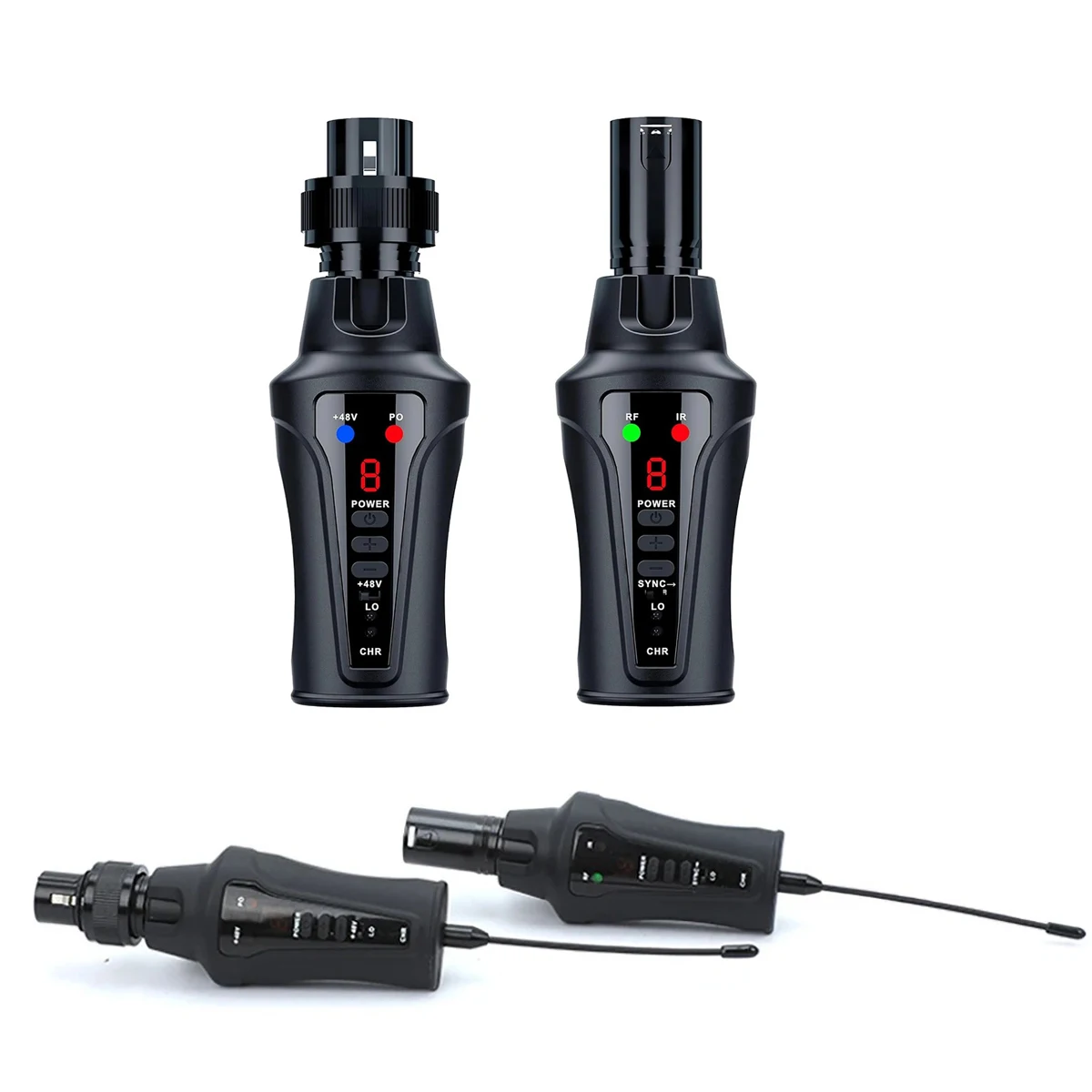 

UHF Wireless Microphone Adapter, XLR Transmitter and Receiver with 48V Phantom Power, for Condenser Dynamic Mic