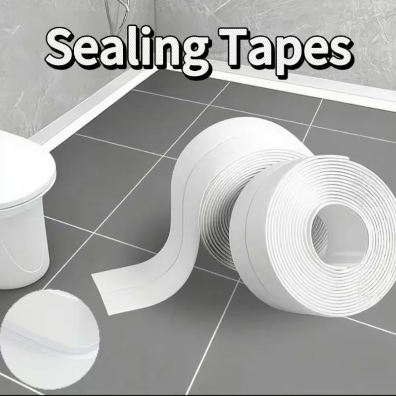Shower Bath Sealing Tapes PVC Waterproof Wall Stickers Self Adhesive Waterproof Mildew Proof Tapes for Kitchen Sink Wall Corner