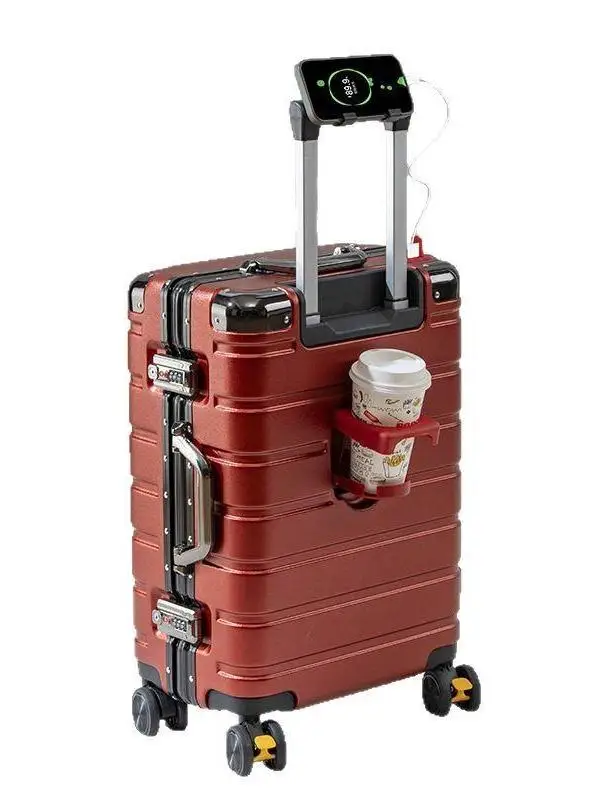 High Quality Aluminum Frame Luggage Bag Thickened Travel Suitcase Password Box 2026 Leisure Travel Universal Wheel Bag