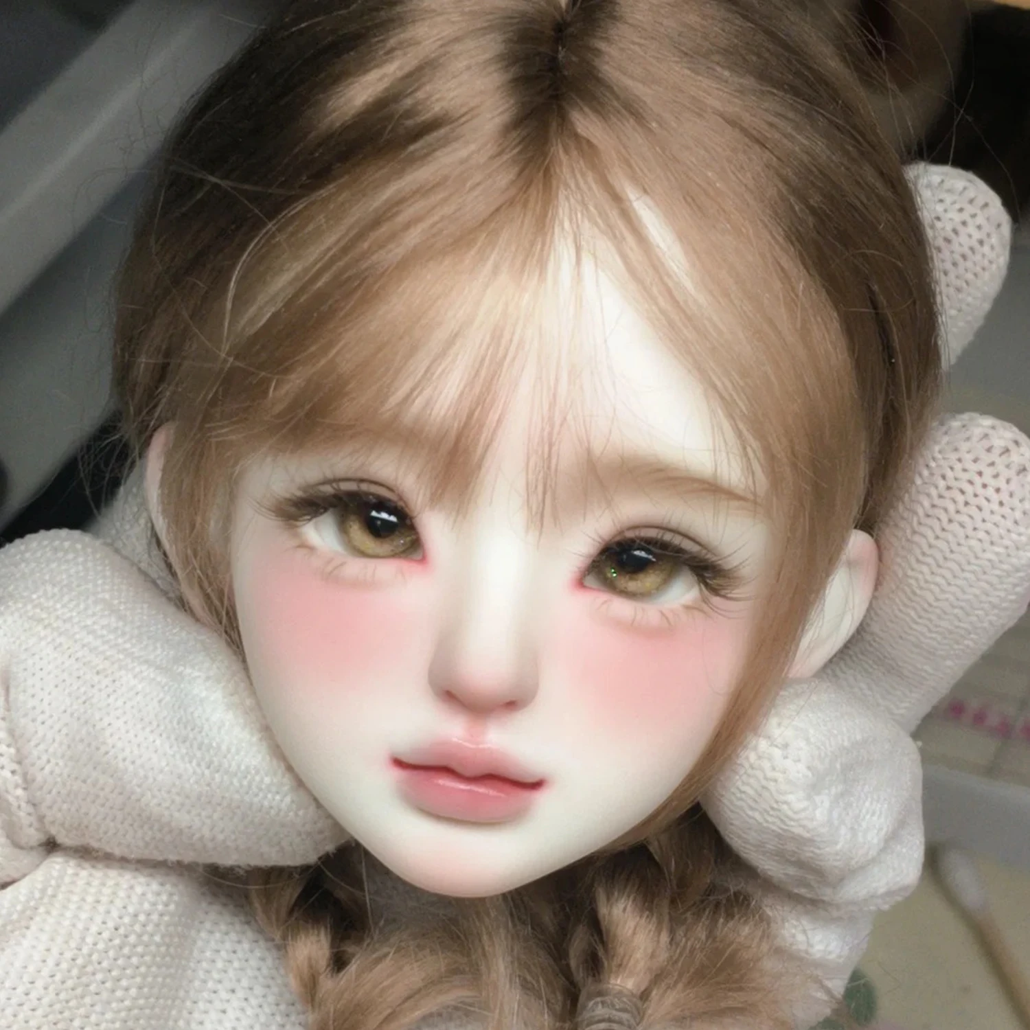 Pré-encomenda boneca bjd yuri figura de resina em escala 1/4 com lábios mortais e cabeça de expressão de recursos macios, boneca nua colecionável poseable