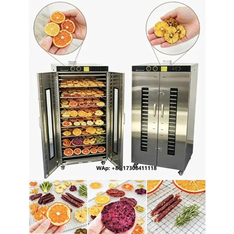 24 Trays Stainless Steel Fruit Dryer Electric Food Dehydrator for Vegetable Herb Meat Drying Home Commercial Use HJ-CM009-24