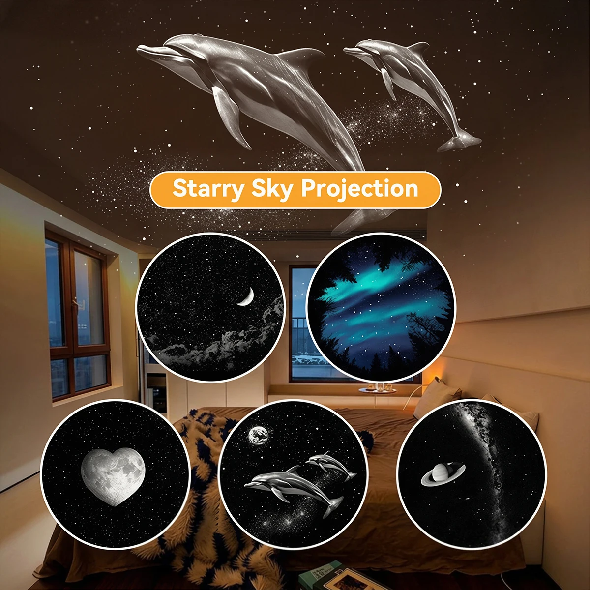 USB LED Galaxy Starry Sky Projector Lights Moon Earth Wall Ceiling Decor Switchable Pattern Projection Novelty Lamp for Bedroom
