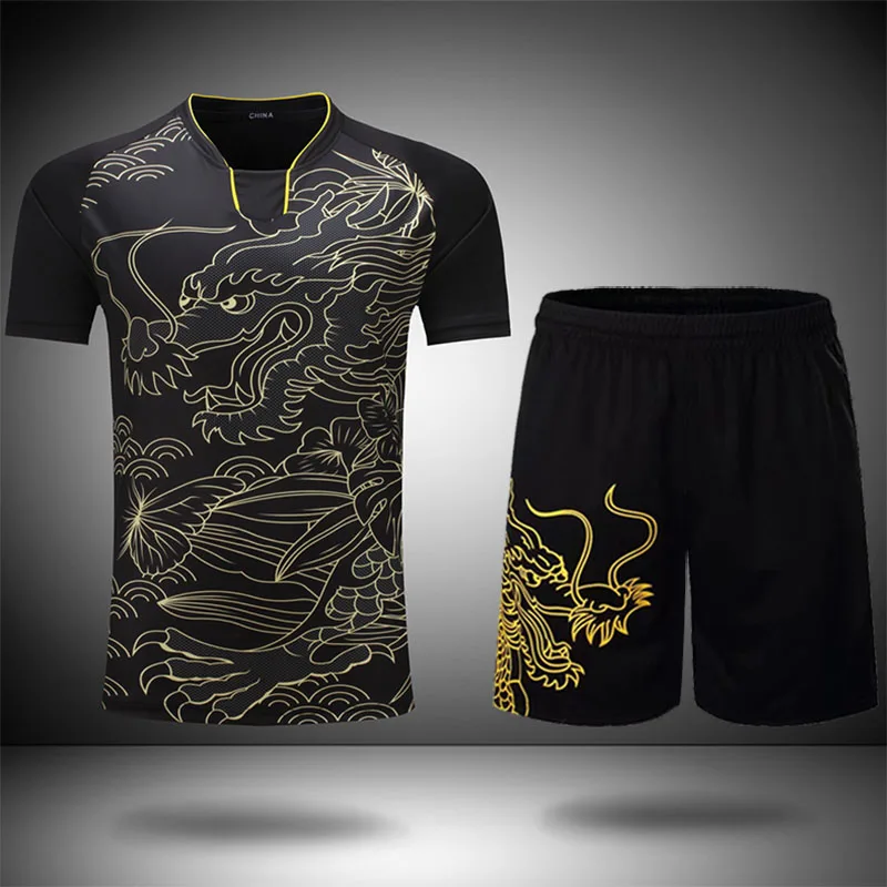 Vêtements de Tennis de Table Dragon, ensemble de ping-pong en plein air, uniforme d'équipe, vêtements de sport pour enfants, maillot d'entraînement, chemise courte