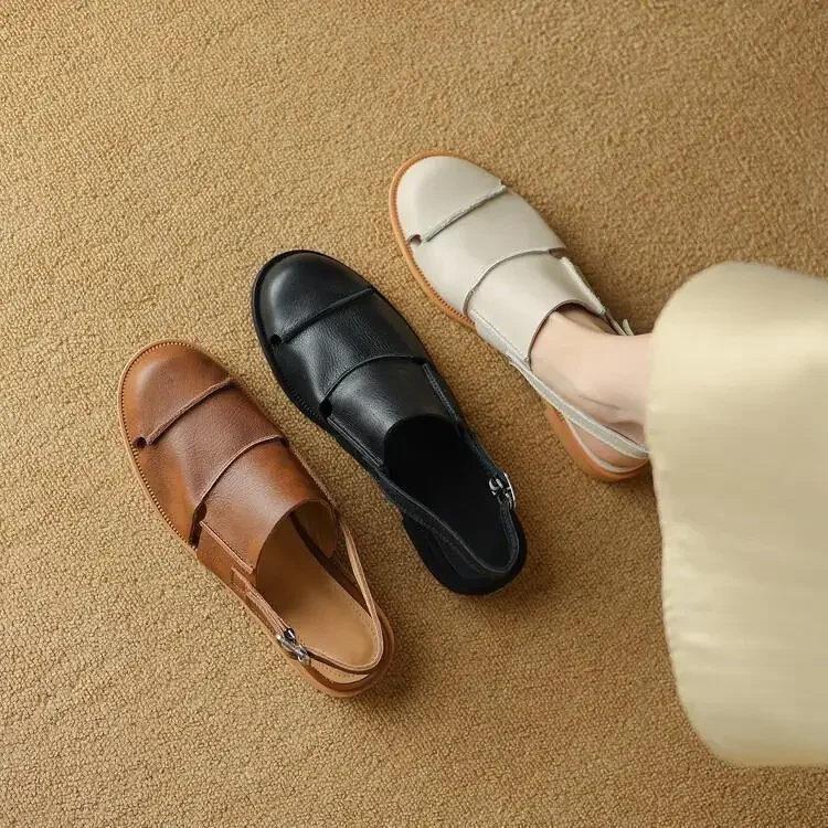 

Classic Women Flats Sandals Designer Elegant Buckle Loafers Shoes Summer Slingback New Shoes Woman 2025 Trend Fad Zapatos Lady