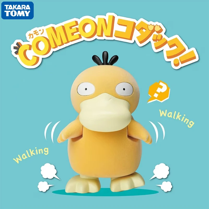 TAKARA TOMY Pokemon COME ON Psyduck Sound Effect Movable Doll Cute Electric Model Children's Toys Birthday Gift Ornaments