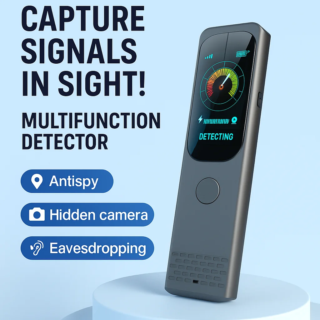 New Touch Screen Anti-Spy Detector Full-Color OLED Display, Lens Detection, RF Wireless Scan, Infrared GPS Magnetic Detection