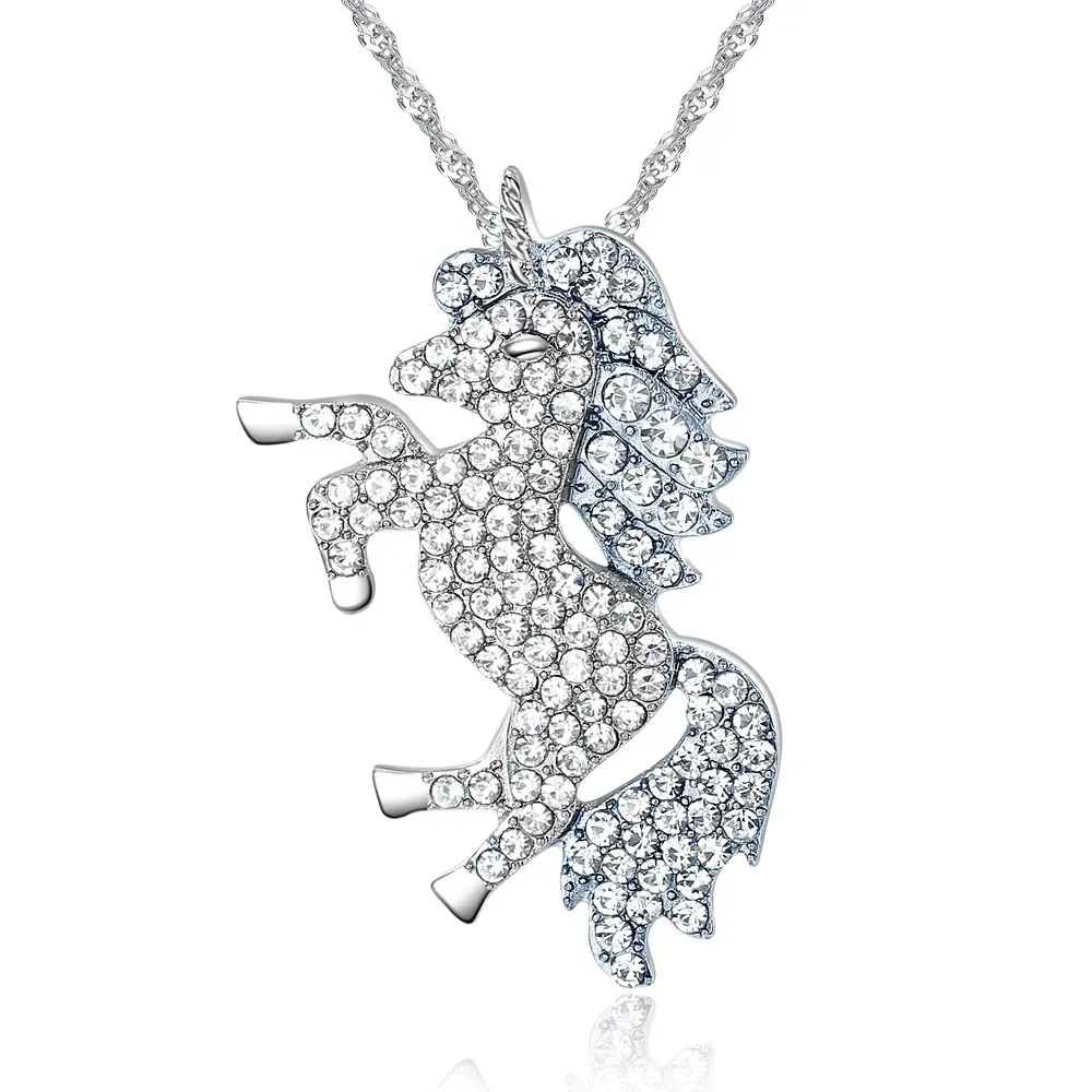 

New Fashion Jewelry Crystal from Austrian new jewelry noble unicorn necklace For Women Party