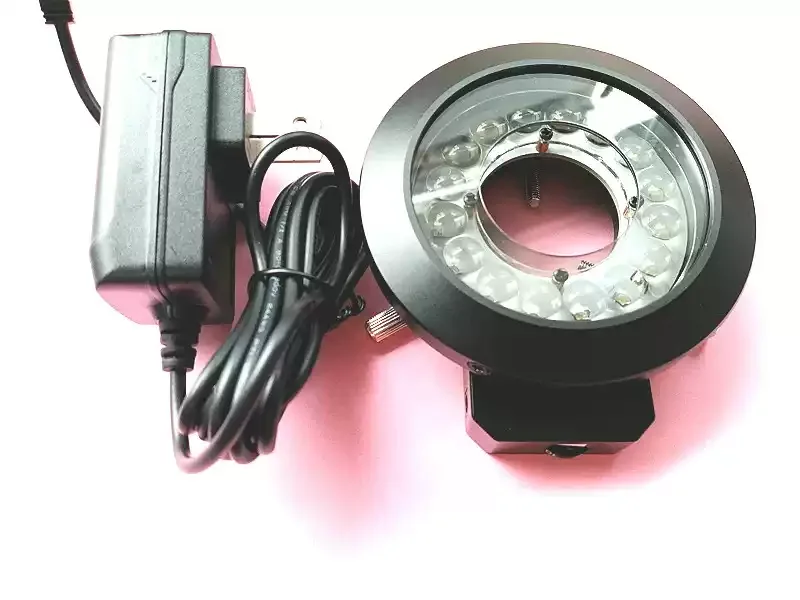 16 LED Microscope Ring Polarized Light Source with Polarizer Adapter for Industrial Camera Lenses Visual Illuminator Observation