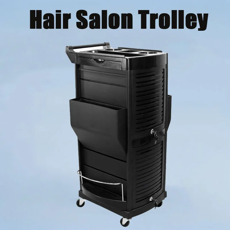 Hairdressing Cart, Hair Salon, Perming and Coloring Salon Tool Cabinet, Multi-Tiered Lockable Cart for Hair Salons