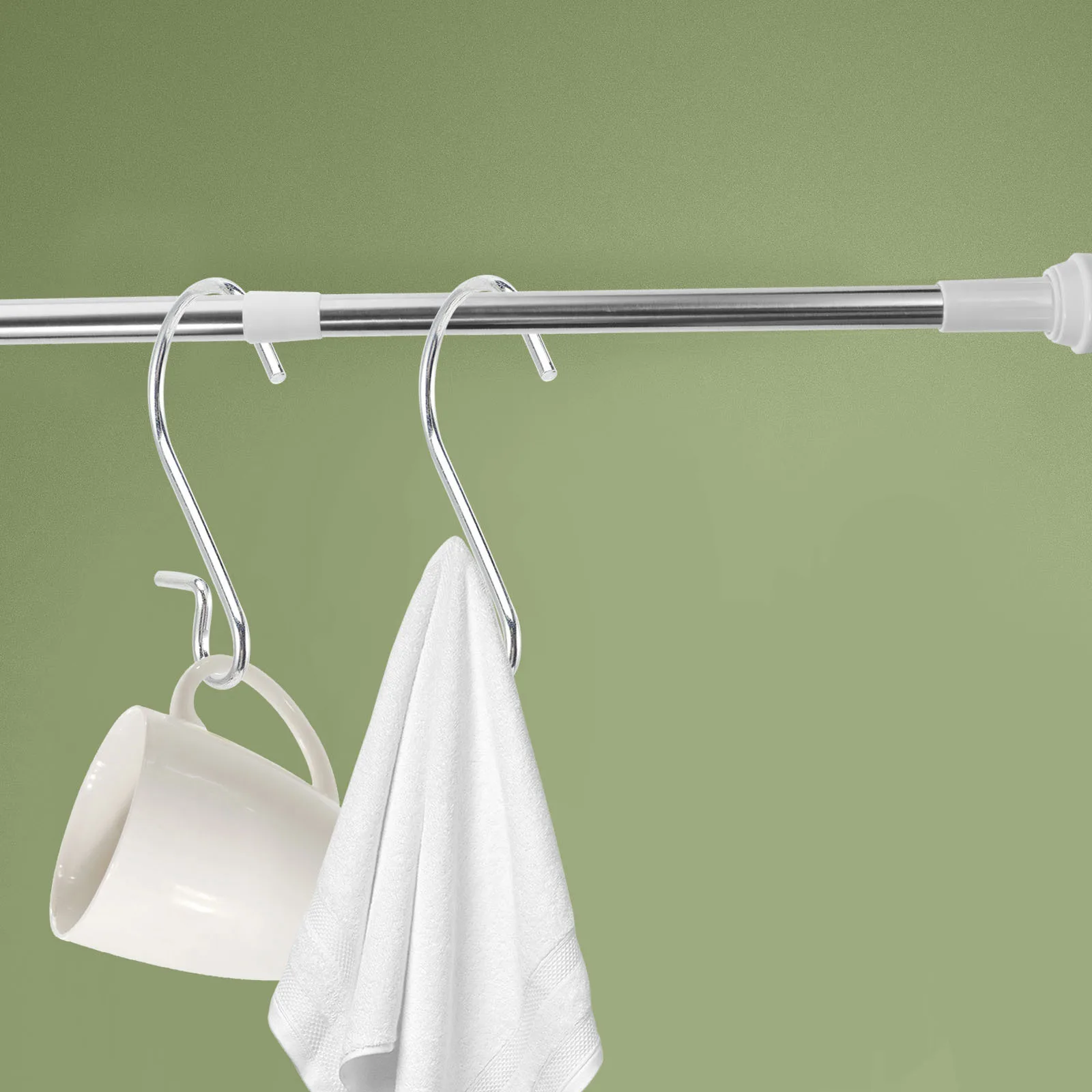 

Stainless Steel Expandable Shower Curtain Rod No Tools Required Sturdy Tension Bar for Bathroom Use Corner Design