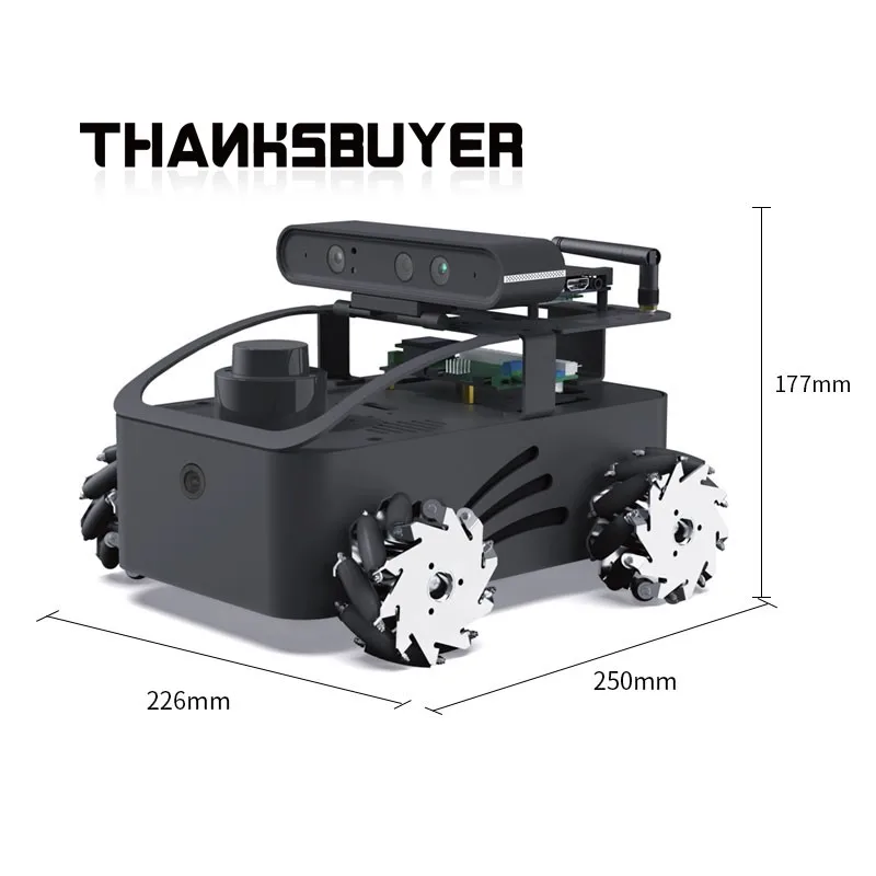 ROS2 V550 Mecanum Wheel Robot Car Kit, LubanCat1S LubanCat4 4GB 8GB Dev Board With RGB Camera For ROS2 Educational Robotics