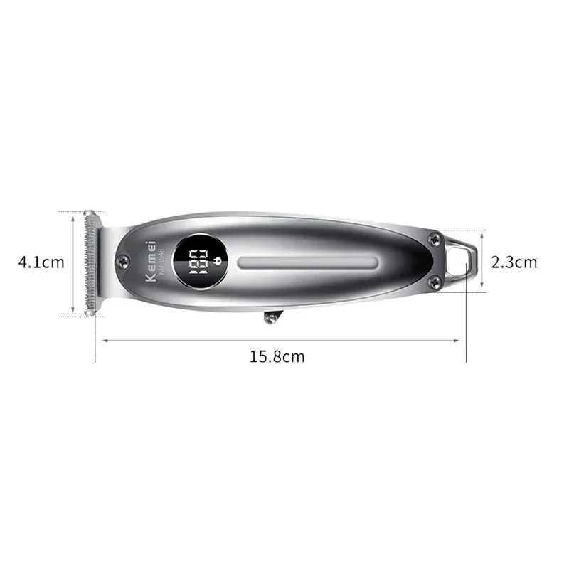 Kemei LCD KM-1948 All-metal Electric Hair Trimmer for Barber Battery Indicator Display Men Professional Hair Cutting Machine