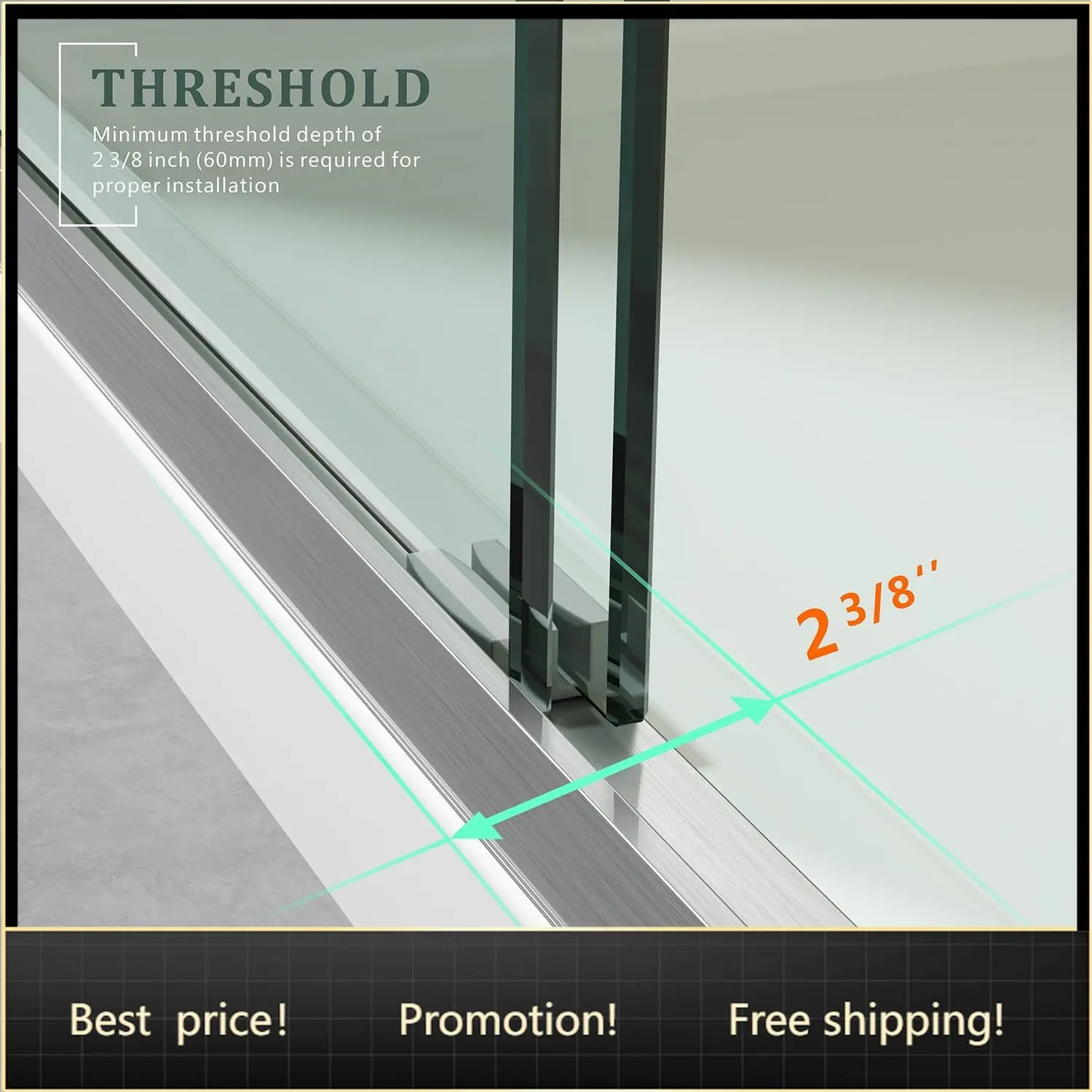 

Satin Nickel 56-60'' W x 62'' H Bypass Sliding Bathtub Glass Shower Doors,Semi-Frameless Tub Shower Doors with 1/4 in. Clear Tem