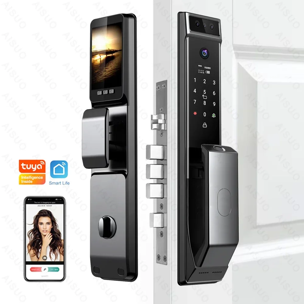 

TUYA WIFI Digital Tuya Smart Door Lock Face Recognition Smartlock Cerradura Inteligente Fingerprint Key Password Card Smart Lock