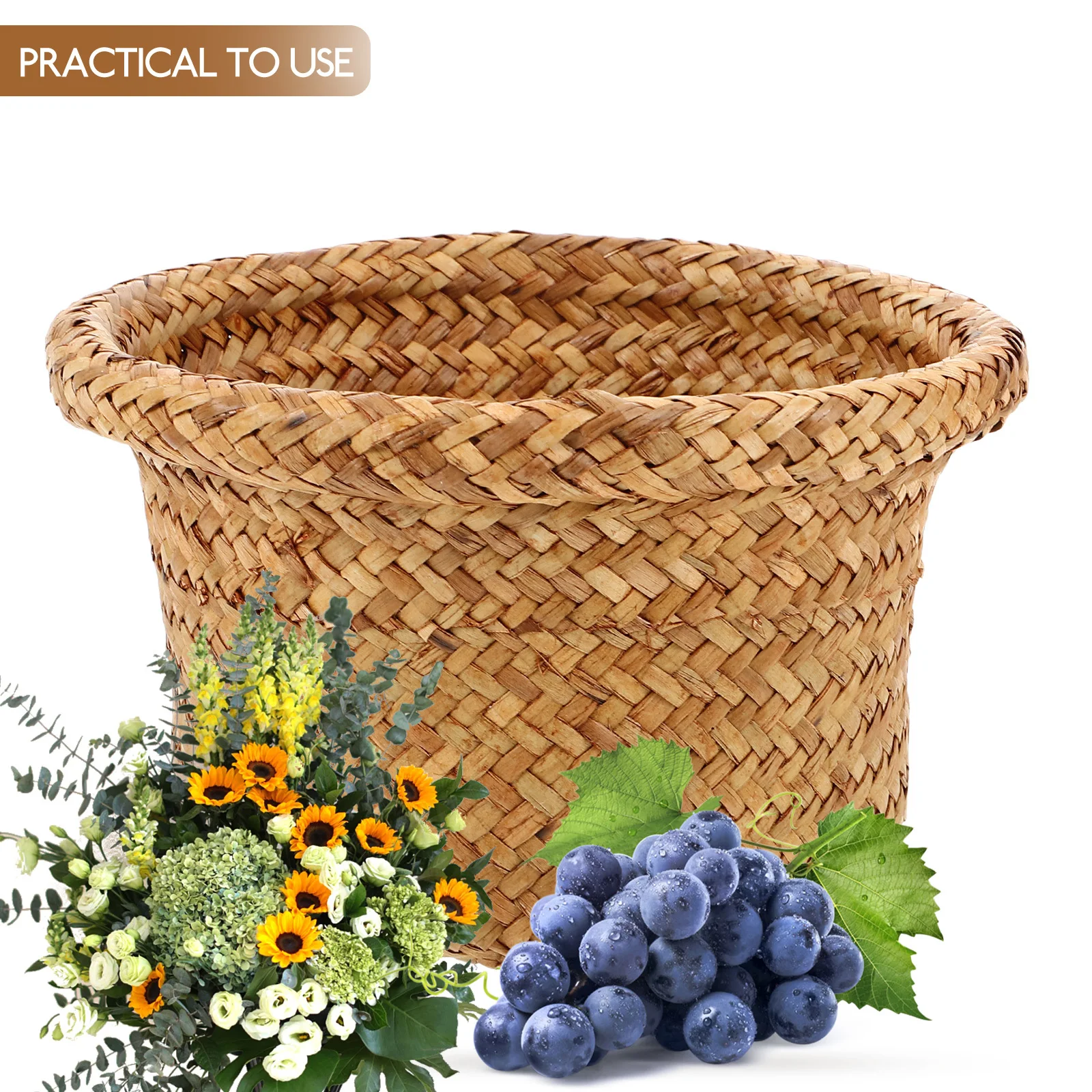 

Straw Flower Decorative Plant For Flowers Woven Planter Basket For Home Indoor Storage Handmade Planter Basket