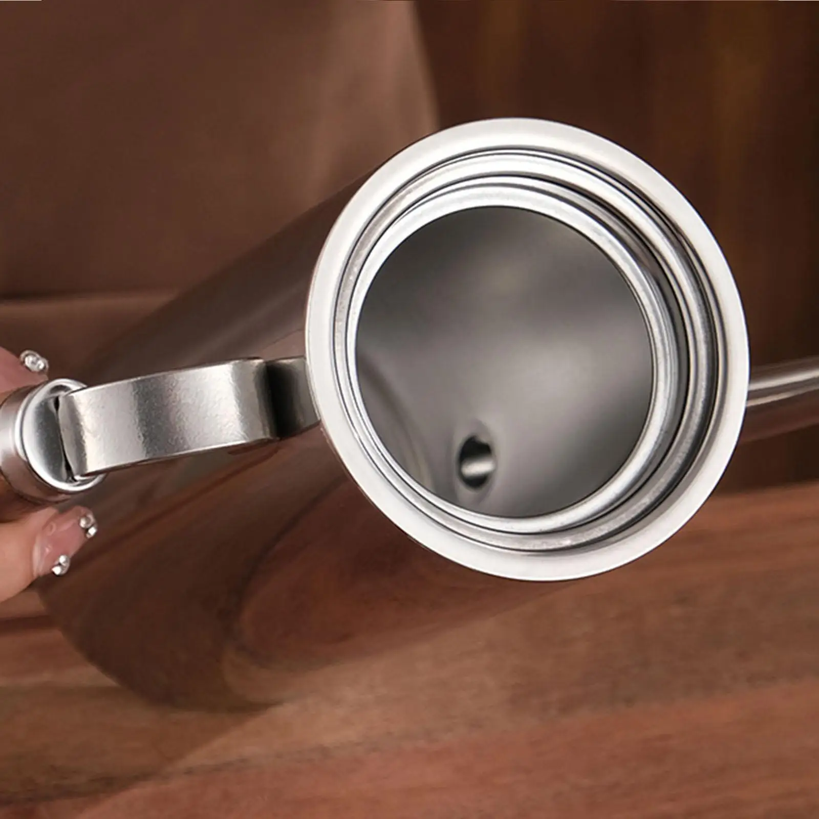 Stainless Steel Oil Bottle Kitchen Use Easy to Clean Pouring Cruet with Handle for Home Meal Prep